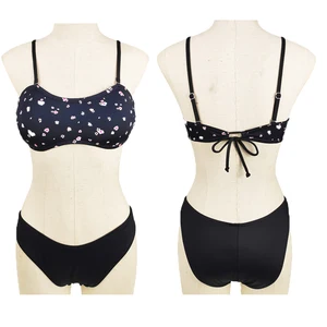 Custom Beachwear Swimsuit with Floral Designs Breathable Low Waist Swimwear Bathing Suit for Women Two Piece Bikinis Set