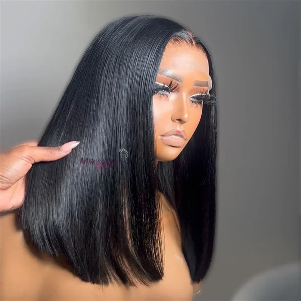 Chocolate Brown Short Bob Wig Human Hair 13x4 Lace Front Wig Brown Straight Short Bob Wigs For Woman Bleached Bob Wig_voghion.com