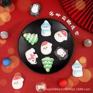 Christmas  Snowman Marshmallow High-Value Individual Coated Cake Decoration Mint Flavored Snacks for Children