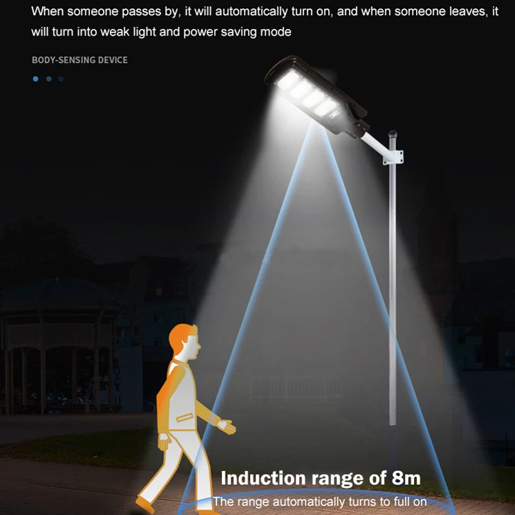IP65 high lumen  smart outdoor solar power road all in one solar led street light hot sale