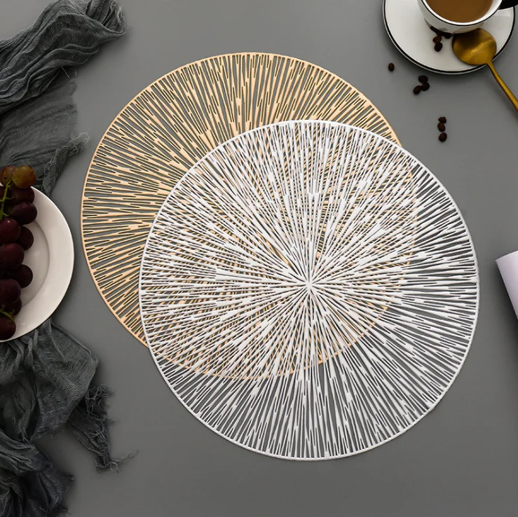 Home Details Round Saturn Laser Cut Placemat in Gold - Luxe Party NYC