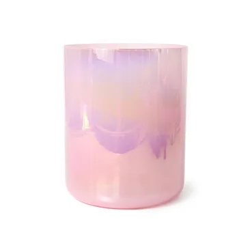 Pink Tourmaline Raw Crystal Singing Bowl Yoga Meditation Percussion Instrument Music Bowl with SiO2 Composition