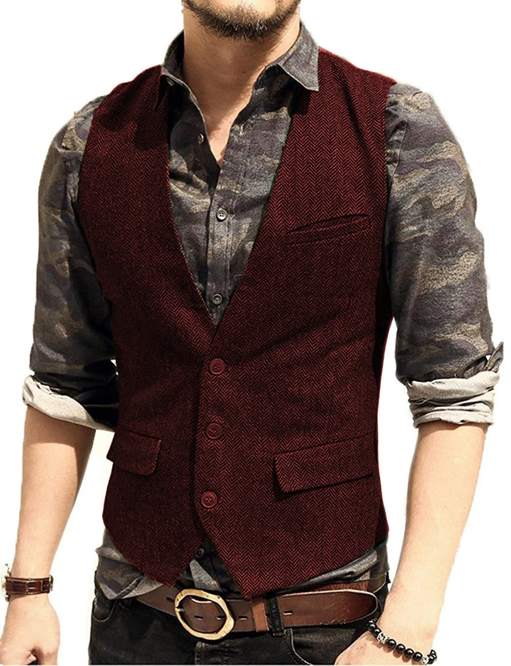 New Army Green Mens Vest Suits Waistcoat V Neck  Waistcoat Jacket Slim Fit Tuxedo for Casual Formal Costume Pour Homme Vest