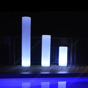 Extra High Type 16-Color Cylinder LED Floor Lamp with Remote Control for Hotel Home Living Room Garden