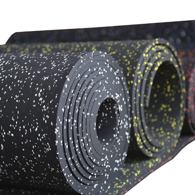 High Quality Anti slip Eco Friendly Crossfit Resilient EPDM Gym Rubber Flooring Roll  for Fitness