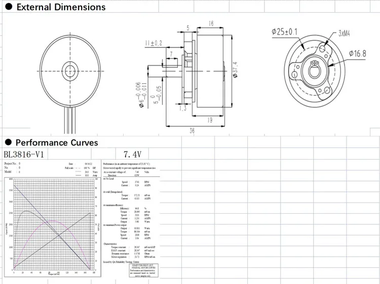 External Rotor Motors, 3816, Brushless, BLDC - detail 4
