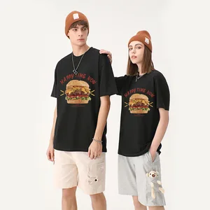 Wholesale 100% Cotton Quick-Drying Breathable Couple T-Shirt Customizable Logo Print Short Sleeve Large Size