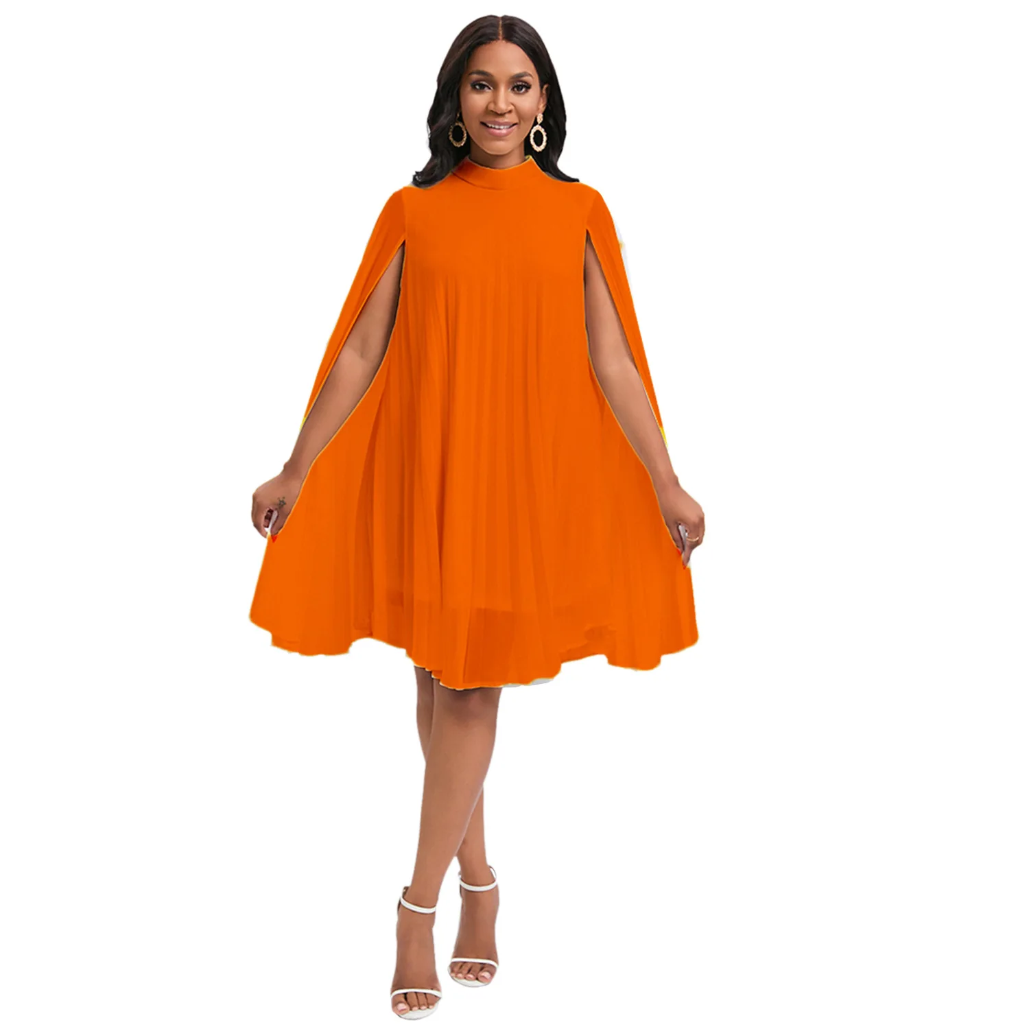 batwing Sleeve Prom Dresses 2024 Summer Women Elegant Plus Size Sexy  Chiffon Cape Sleeve Dress