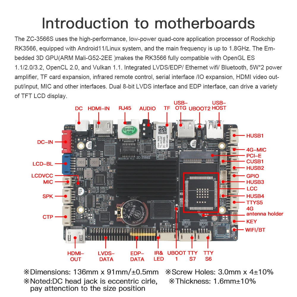 ZC-3566S Rockchip RK3566 Board - Digital Signage Powerhouse