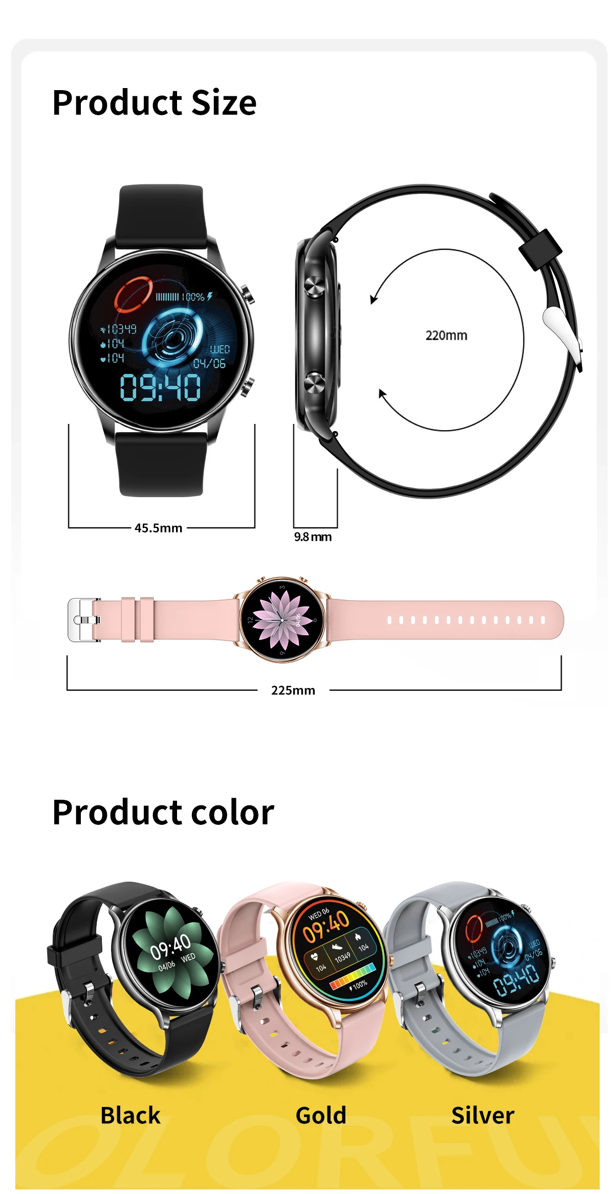 Y66 Round Smart Watch 1.32Inch Sleep Monitoring Blood Pressure Women's Health Sports Relojes Smart Watch 2025