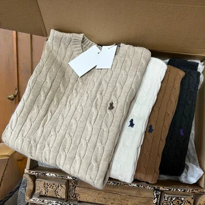 Custom Old Money Style Winter Knit Sweater Men's Pullover Cable 100% Merino Wool Men Knitted Jumper Sweater With Embroidery Logo