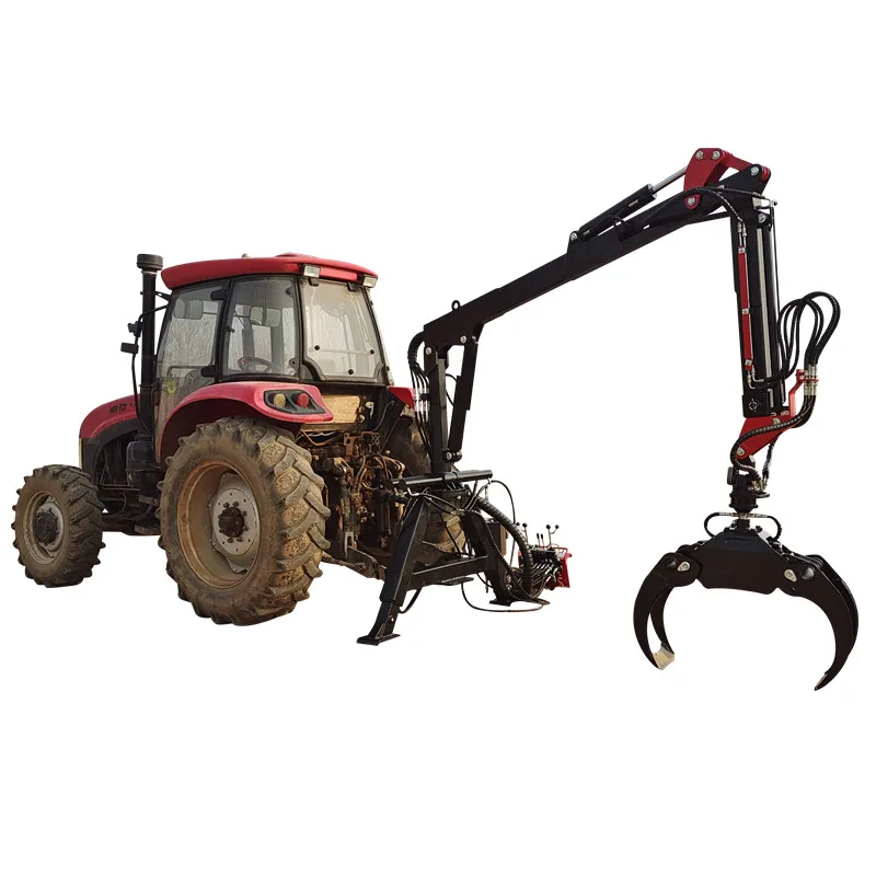 3pt Connect Wood Loading Crane Mounted on Tractor