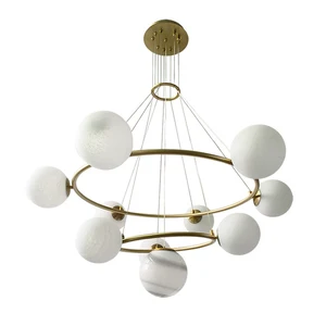 Nordic Modern Chandelier for High Ceiling Gold Glass Ball Hanging Lamps Living Room  Led Luxury Chandelier Pendant Lights