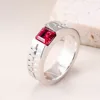 14K white gold lab gemstone ring
