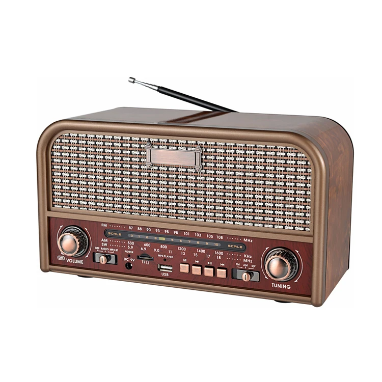 TIME SUPER レトロラジオ アイボリー Px-28Bt レトロ木製ポータブルAM/FMラジオ、充電式9V対応
