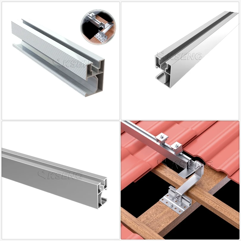 Simple Installation Aluminum Solar Mounting Rail Solar Panel Mounting System Accessories for Solar Rail Mount Installation