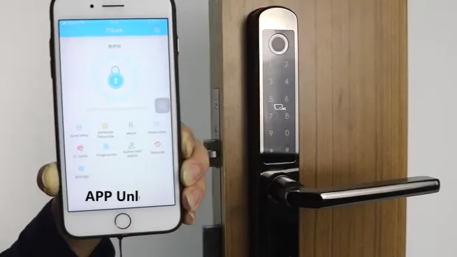 Slim Biometric Fingerprint Smart Wireless Door Lock With Cute Handle ...