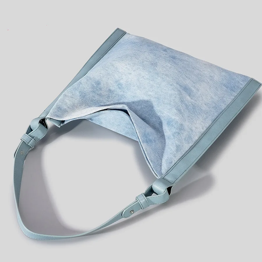 Retro Style Washed Denim Single Shoulder Bag for Women High Quality Crossbody Bag for Ladies