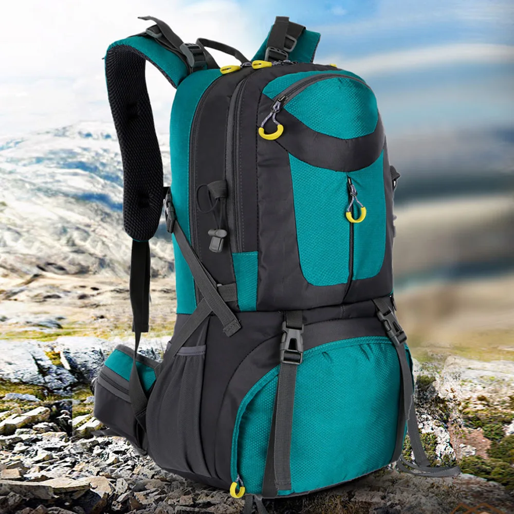 Large Capacity 50L Waterproof Nylon Hiking Backpack - Durable Travel Bag  for Outdoor Adventure, Camping, and Trekking