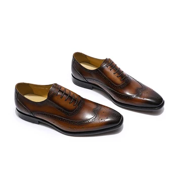 Handmade Classic Wingtip Medallion Brogues for Men Handmade Classic Wingtip Medallion Brogues for Men