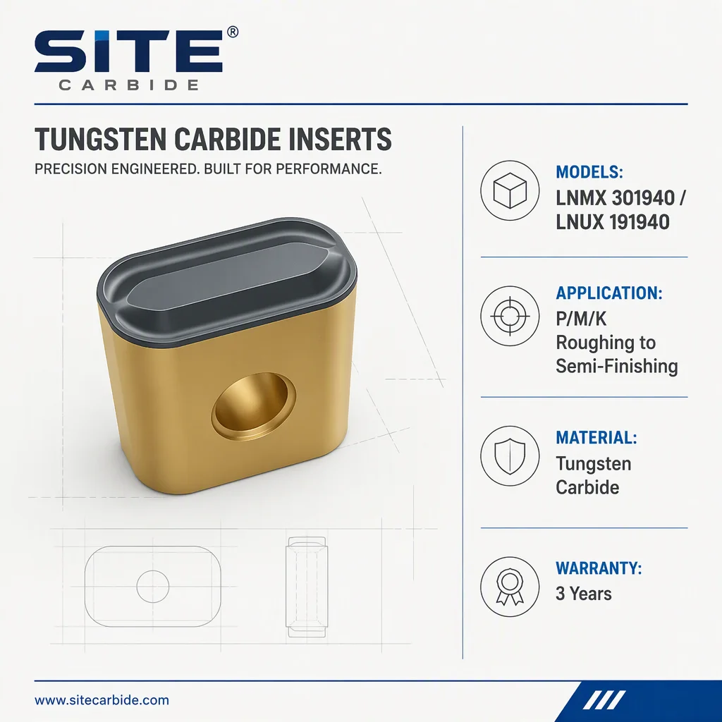 LNMX 301940 & LNUX 191940 Carbide Inserts for Railway and Subway Machining OEM Customizable Minimum Order 10 Pieces