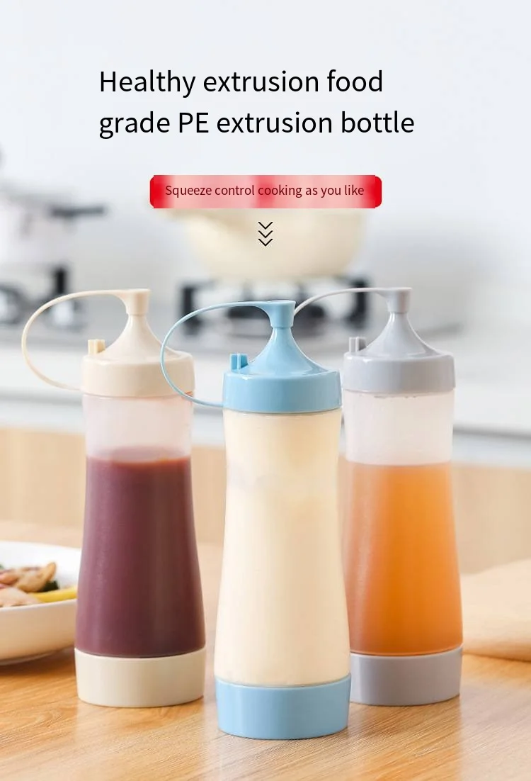 New food grade Squeeze bottle Large caliber plastic salad dressing squeeze bottle household sauce container details