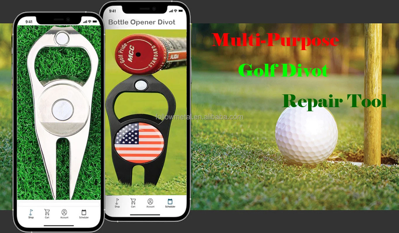 Wholesale Popping Bottle Shaped Beer Bottle Opener Golf Divot Tool Golf