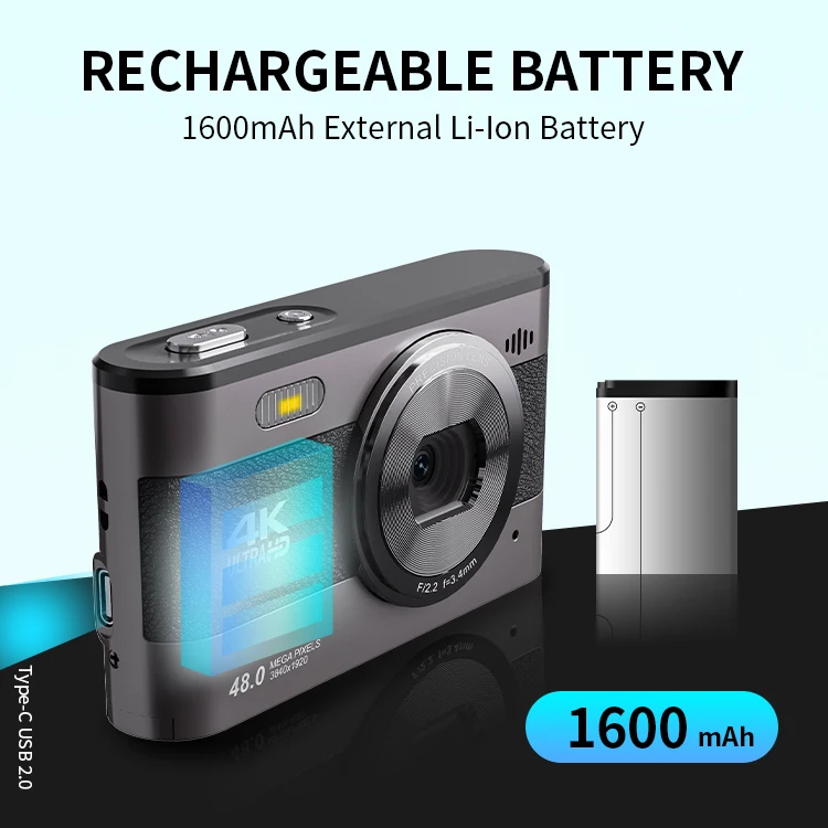 Compact 18X Anti-Shake Autofocus 4K Digital Camera
