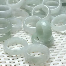 Burmese Jade Rings Chinese Natural for Men and Women Opp Bag Unisex Gemstone Rings MM Light Green Engagement Ring