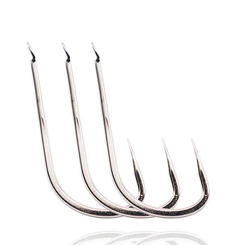 KOMCAMCIS Barbless Stainless Steel Fishing Hooks, 9-10PCS Strong Flat Head  Hooks for Saltwater & Freshwater Fishing