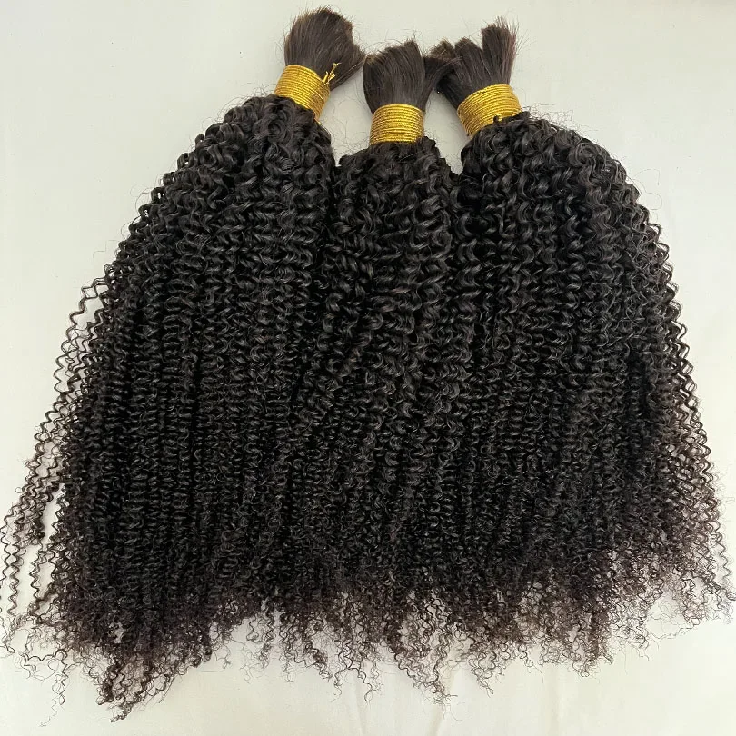Brazilian Kinky Curly Hair Bulk for Braiding 100% Unprocessed Human Hair Bundles Extensions Curly 12-30inch 1/2/3 Pcs/Lot_voghion.com