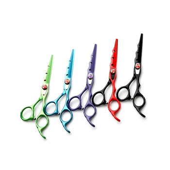 6.0 Inch Salon Hairdressing Scissors Purple/Black/Red Thinning Cut Hair Shears for Haircut