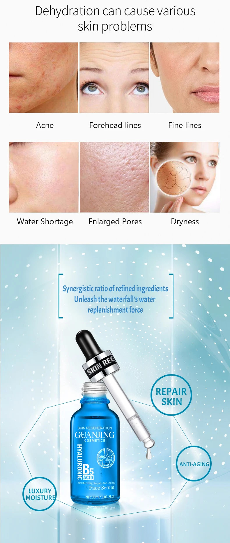 Guanjing Serum - Hyaluronic Skin Care Facial Moisturizer