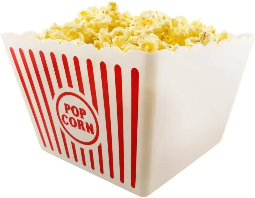 175oz Big Square Plastic Popcorn Bucket With Scalloped Top Edge Recyclable Pp Material Bpa Free