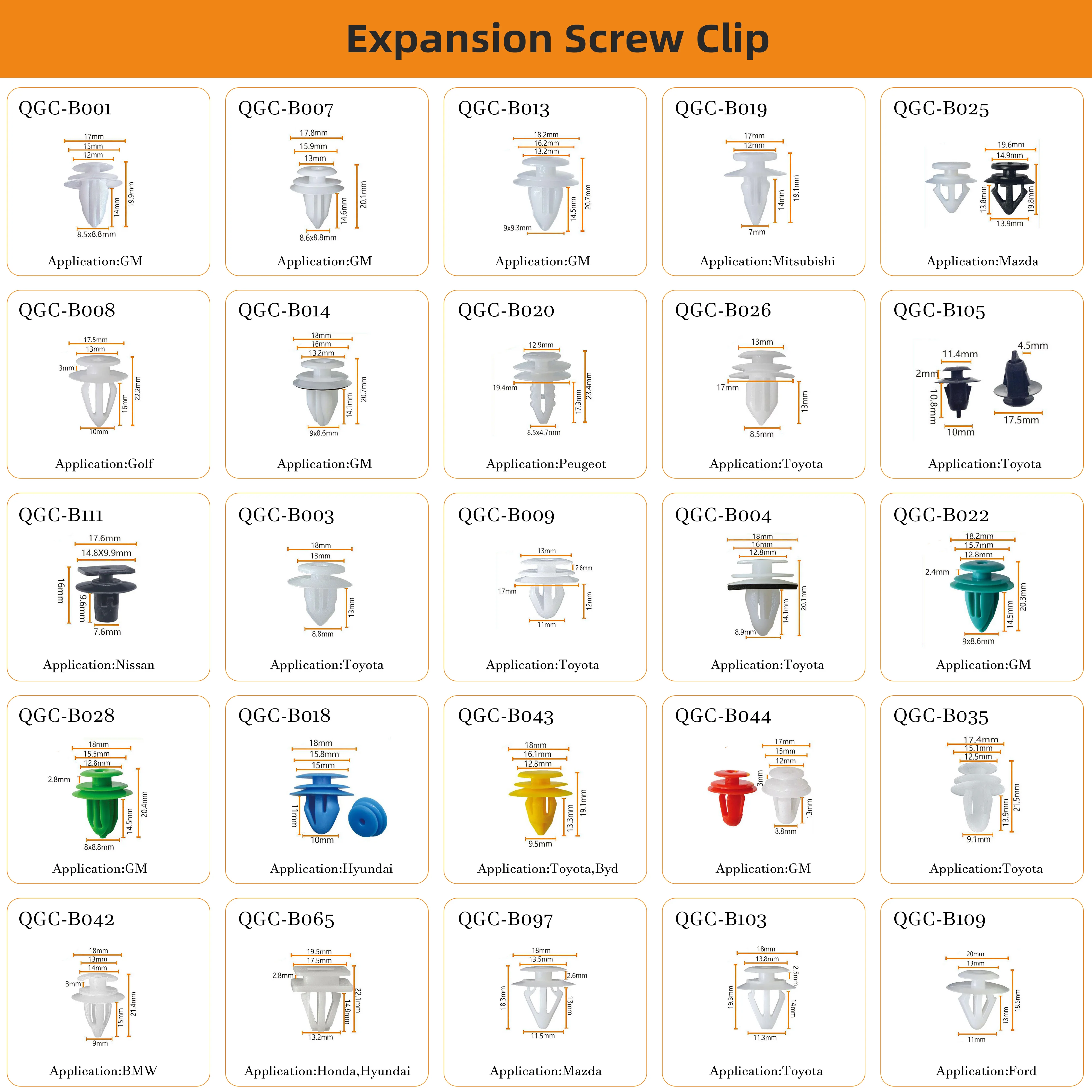 Factory Automotive Plastic Nylon Fender Bumper Interior Kits Automotive