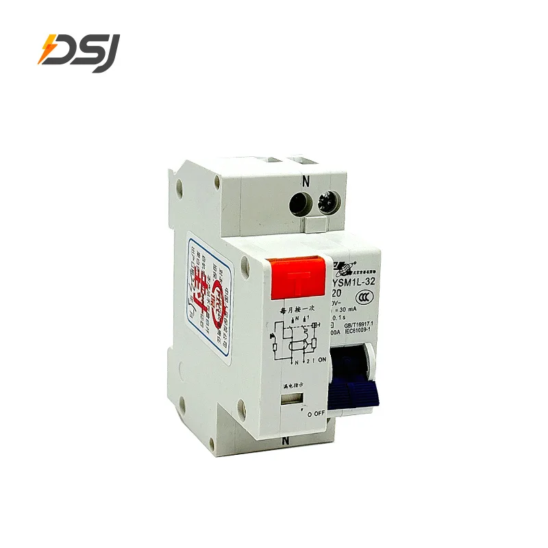 RCB 3P 4P Circuit Breaker 10A-100A 230V 480V Earth Leakage Protection Switch Factory & Solar Panel Made Copper PA66 for MCB Type
