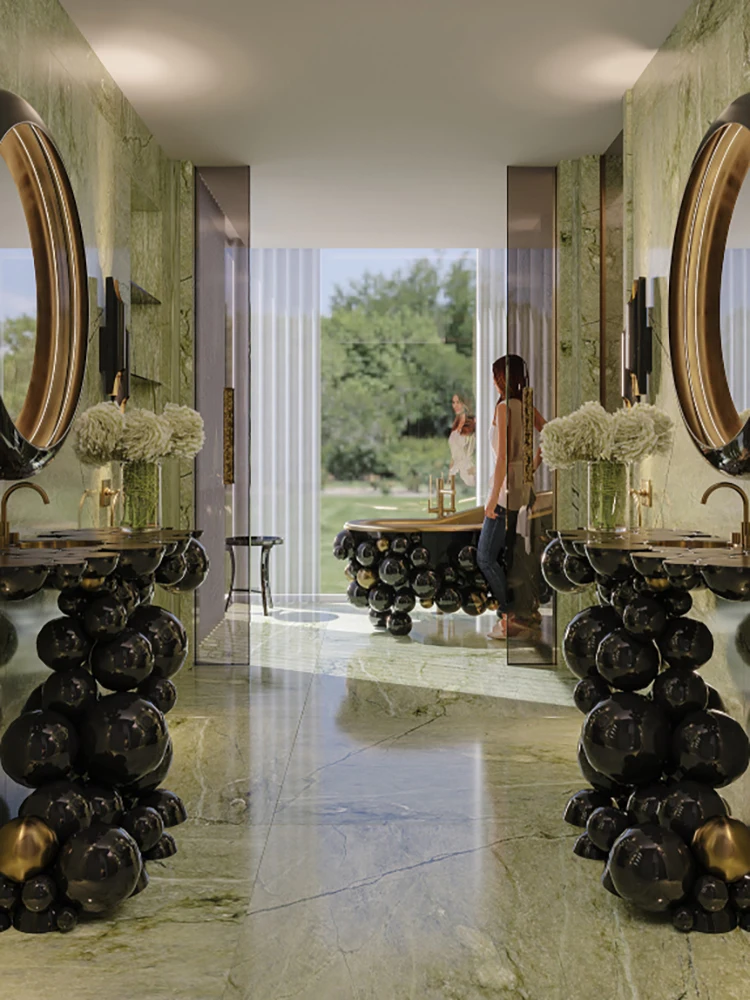 Portugal Modern Light Luxury Freestanding Bathtub Villa Large Stainless