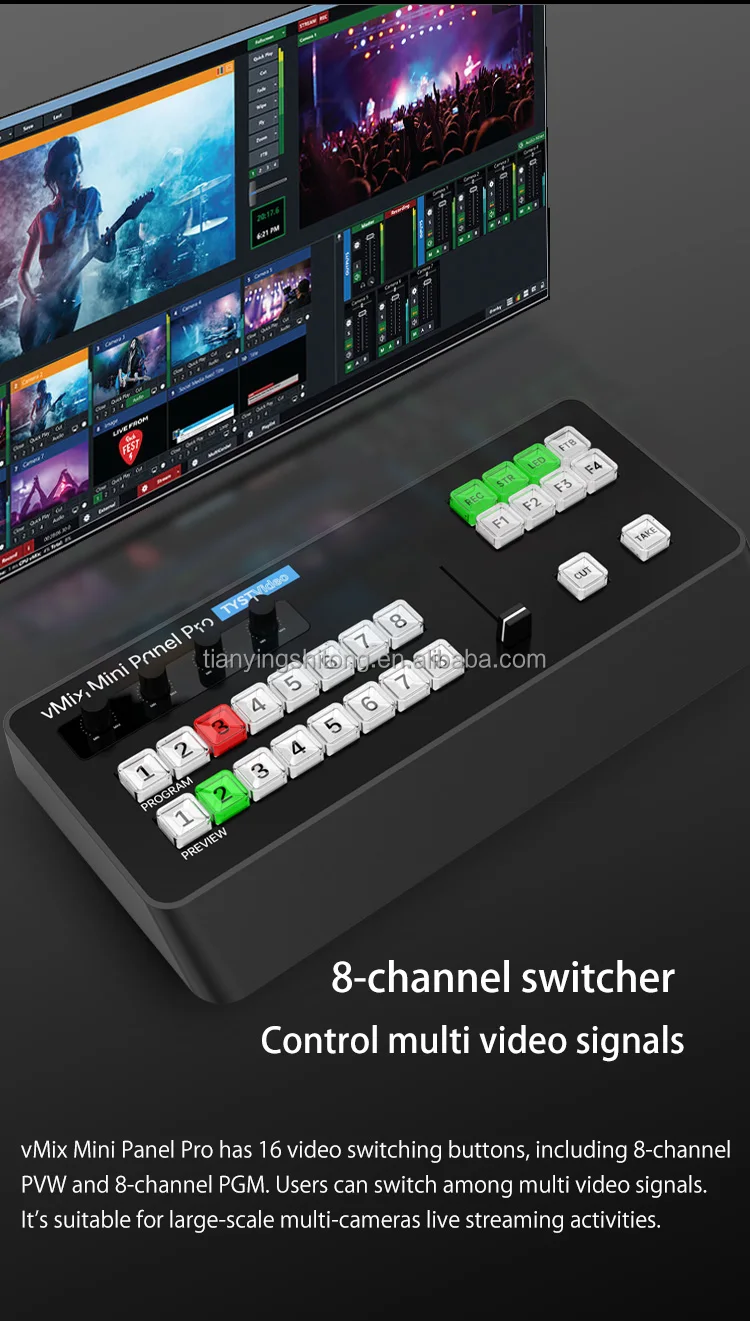 Mvs8 Broadcast Video Streaming Switcher Video Vmix&obs Switcher Live