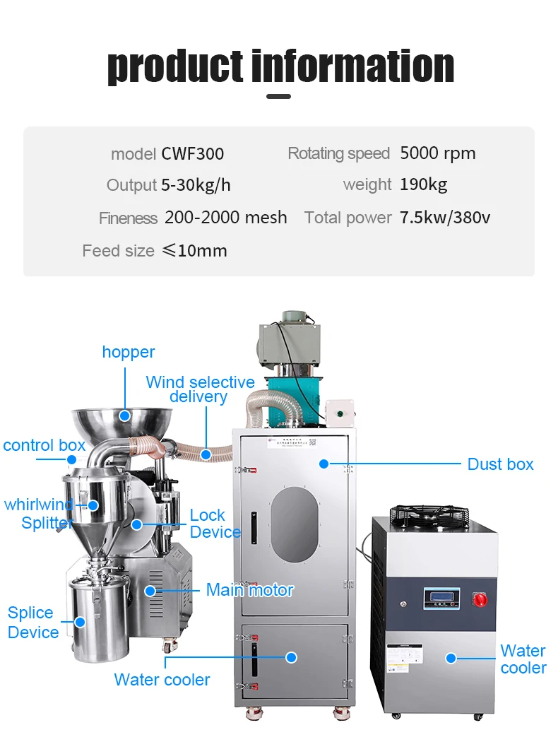 Dingli CWF-300S Industrial Commercial Laboratory Tea Leaf Grinder Tea Leaves Grinder Matcha Grinder