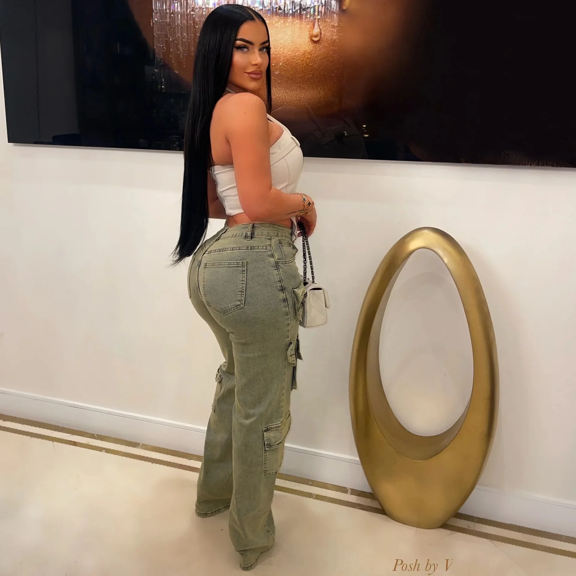 C0740, новинка, оптовая продажа, дизайнерская рабочая одежда на молнии, повседневные эластичные джинсовые брюки, женские джинсы-Карго