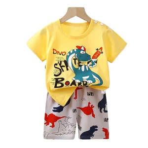 Wholesale Casual Cartoon Children's Short-Sleeved Suit Boys Girls Summer Home Clothes