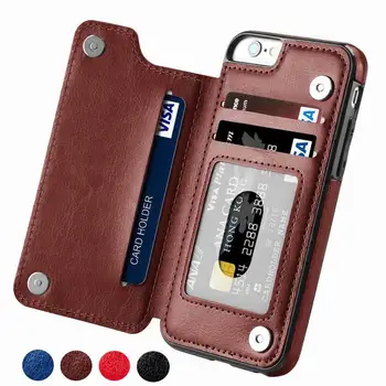 Luxury Slim Fit Premium Leather Cover For iPhone 11 12 mini Pro XR XS Max X 6 6s 7 8 Plus Wallet Card Slots Shockproof Flip Case