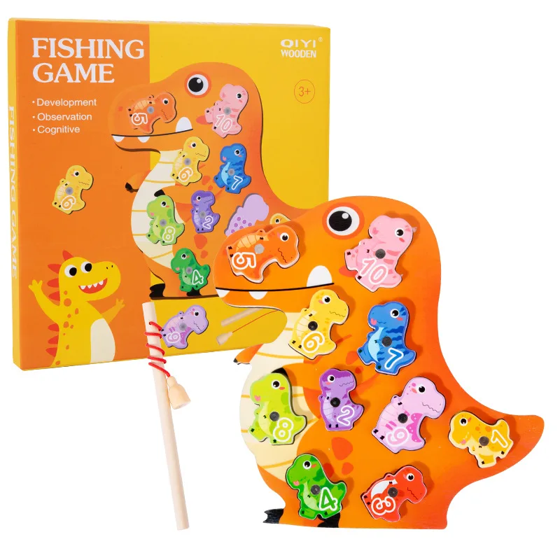 Newest Children Early Education Toy Wooden Magnetic Fishing Game Number Cognitive Matching Toy Kids Educational Wooden Toys