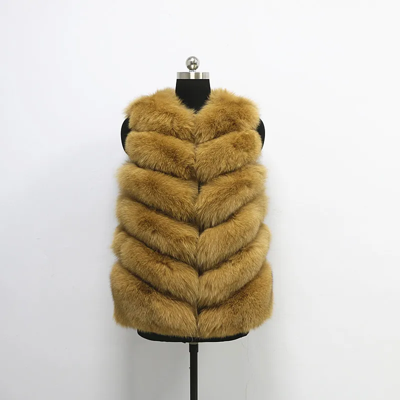 Plus Size Multi Color Real Fox Fur Vest 