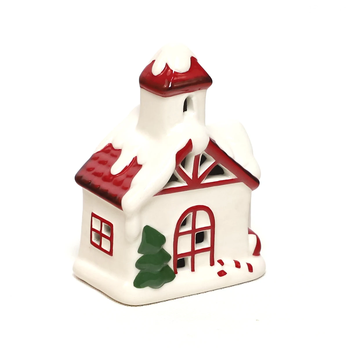 Factory Wholesale Porcelain House Led Lighted Ceramic Christmas Village Houses Small Ceramic House