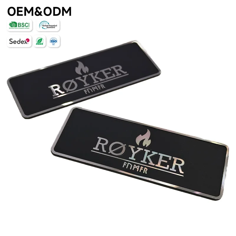 Custom 3D Diamond Cut Metal Nameplate for Gaming Keyboard & Audio Equipment 3D Diamond Cnc Cutting Name Plate