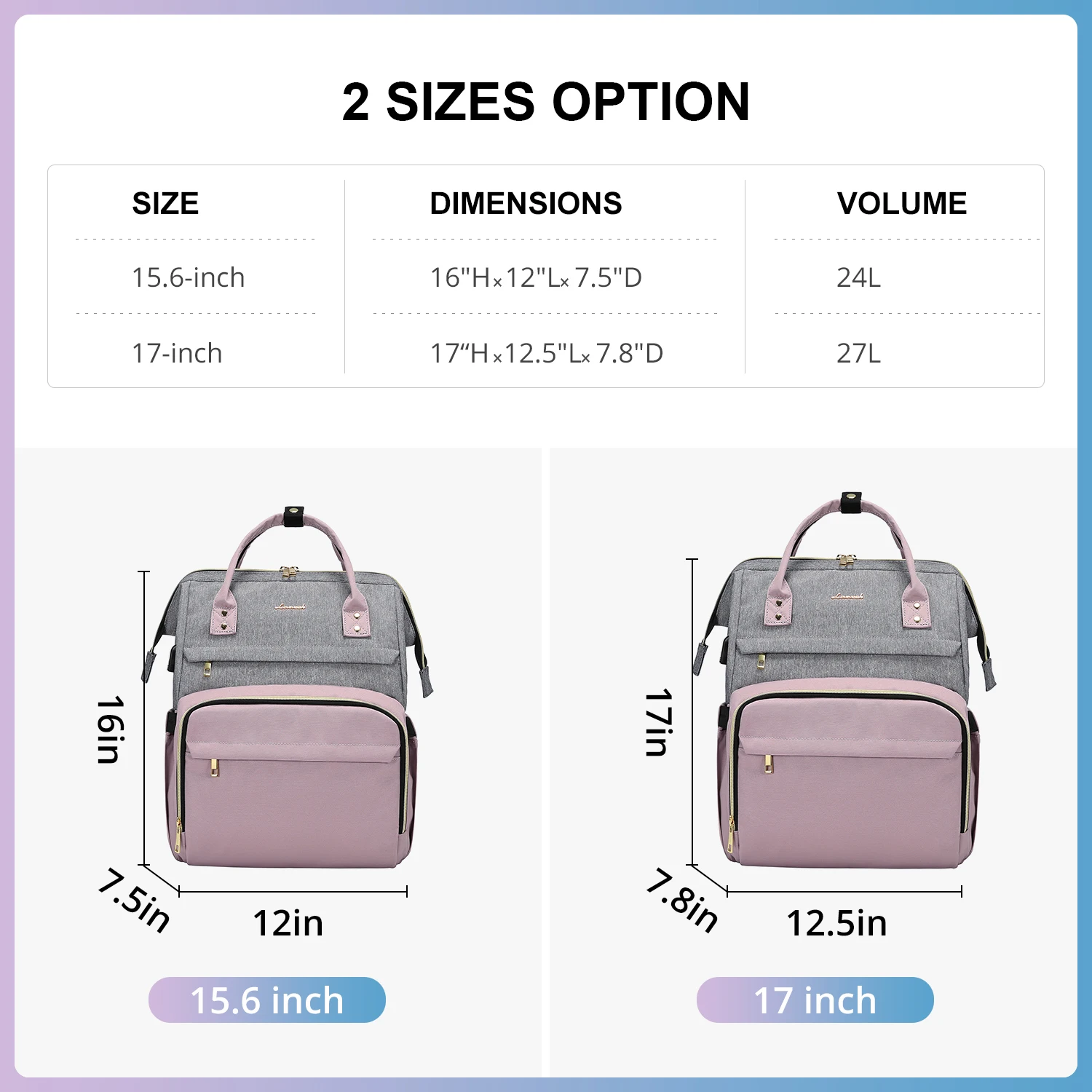 Lovevook Women School Backpacks 14 15.6 17 Inch Travel Bag With Usb ...