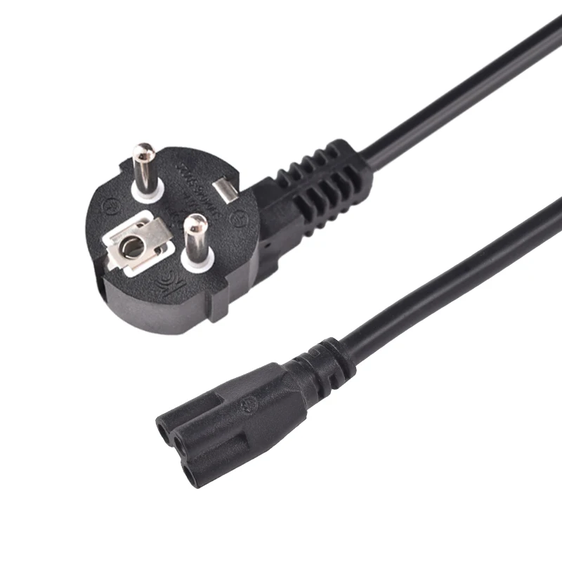 product koreankc eu schuko plug to iec c7 power cord 2 pin figure 8 cable for audio video device ce vde certified oem support-4