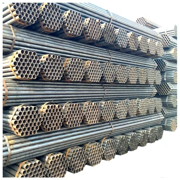 1.5 inch scaffolding building ERW ms steel pipe and tube 48.3mm - 48.6mm EN39 / BS1139