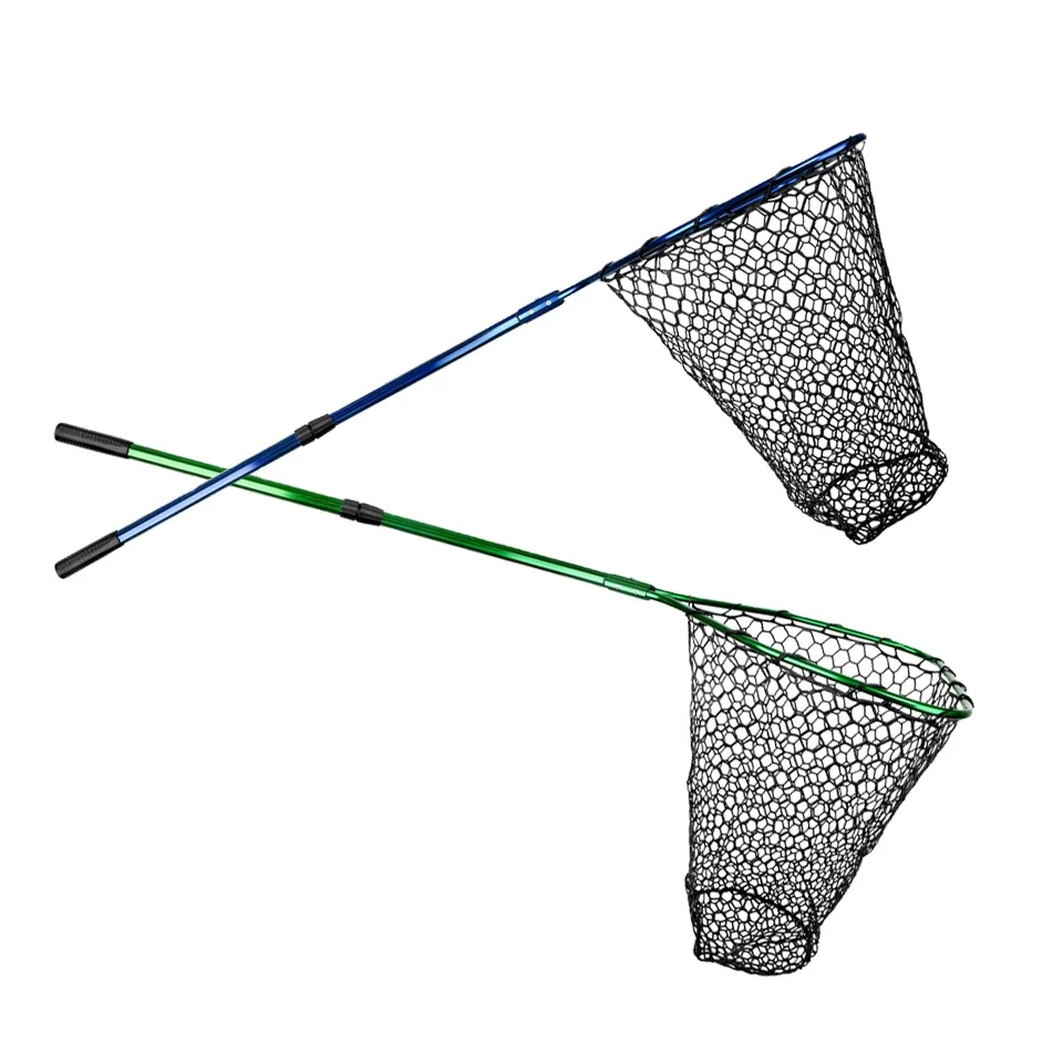 Long Handle Fishing Net Aluminum Material 155cm*50cm Telescopic Fish Catching Landing Float